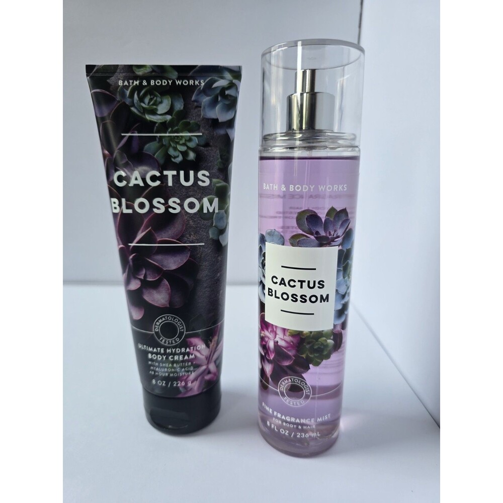 BATH AND BODY WORKS CACTUS BLOSSOM BODY MIST AND CREAM SET BRAND NEW